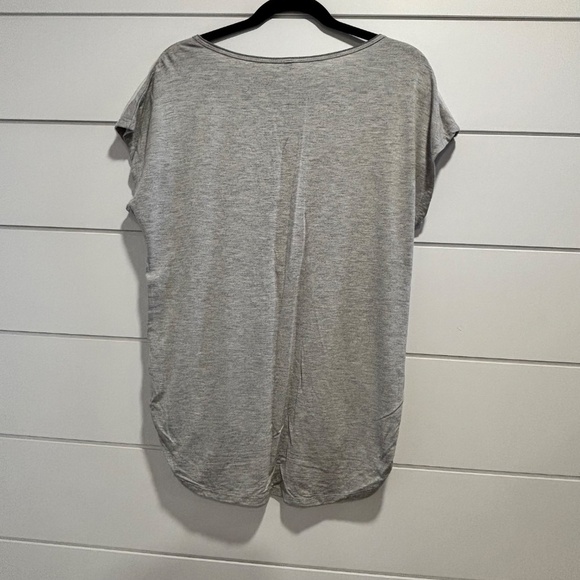 Edista Los Angelas t-shirt with mesh floral print overlay grey underneath size L - Picture 2 of 11